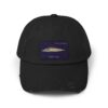 Black baseball cap with a fish illustration patch.