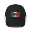 Black baseball cap with Mexican flag and eagle design.