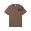 Brown short-sleeve t-shirt with a small chest pocket logo.