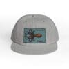Gray cap with a blue patch featuring a lobster design.
