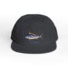 Black baseball cap with a colorful fish embroidery on the front.