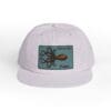 White cap with a lobster patch and signature design.