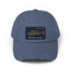 Blue baseball cap with a Mountain Lodge patch.