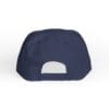 Back view of a navy blue baseball cap with an adjustable strap.