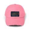 Pink Patagonia cap with mountain logo embroidered.