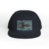 Black baseball cap with a squid graphic patch.