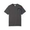 Dark gray T-shirt with a small front pocket detail.