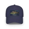 Navy blue cap featuring a colorful fish graphic and the text 'Made for sport, Columbia'.