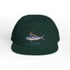 Dark green cap with a marlin fish embroidered design.