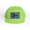 Bright green cap with an octopus patch design.