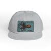 Gray snapback hat with an octopus patch design.