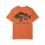 Orange t-shirt with a large fish graphic and text.