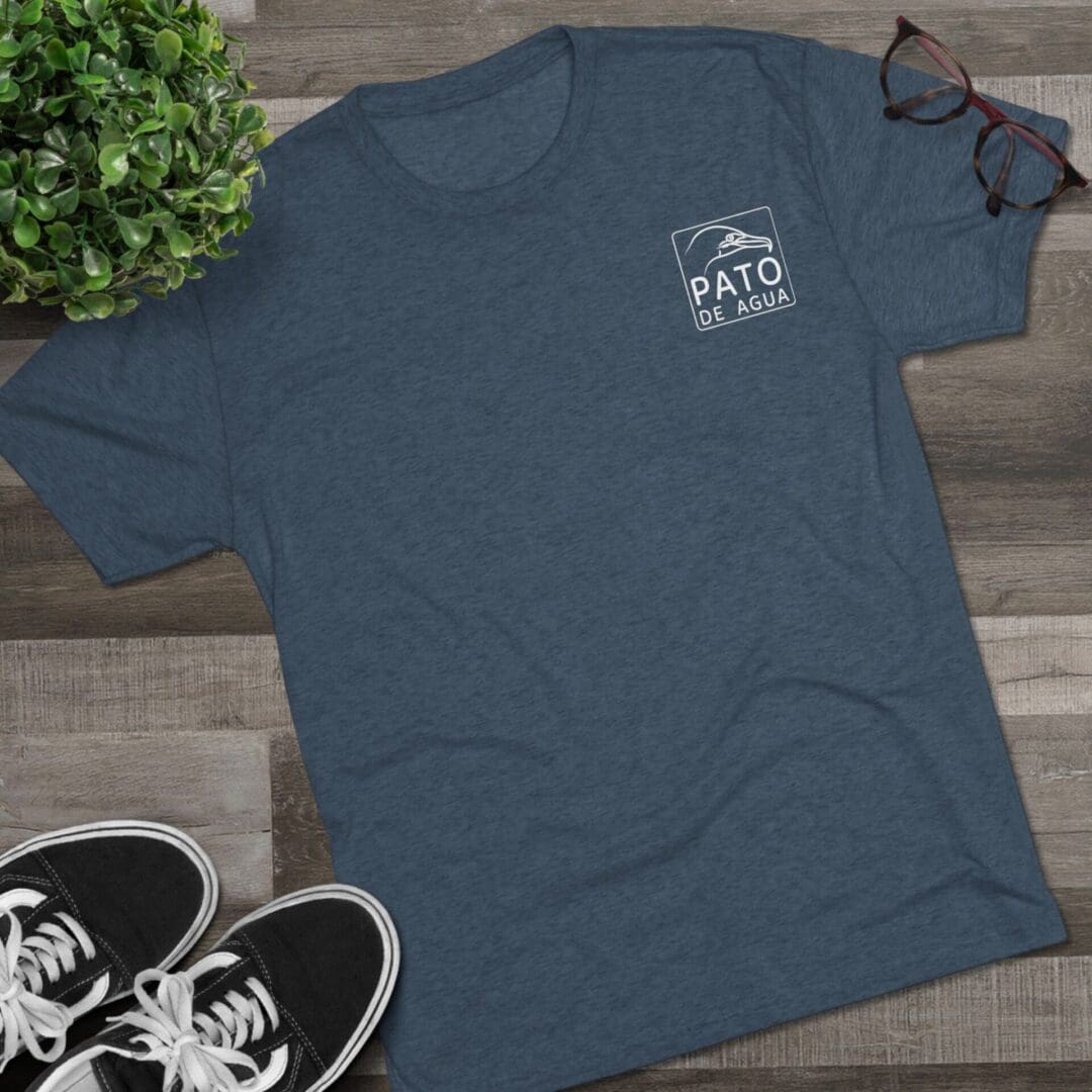 Gray V-neck T-shirt with a NATO logo on the chest.