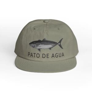 A green cap with a fish and "PATO DE AGUA" text.