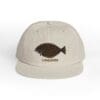 Beige cap with a fish patch and 