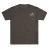 Dark gray T-shirt with a small white logo on the chest.