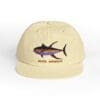 Beige cap with a colorful tuna fish embroidery and 