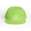 Bright green cap with a unique, rounded design.