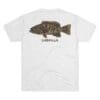 White t-shirt with a brown fish illustration and the text 'GABRIELLA'.