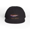 Black baseball cap with a colorful embroidered fish and 'THE APPROACH' text.