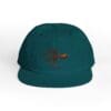 Dark green snapback cap with a brown embroidered lobster design.