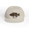 Beige cap with a fish graphic and 'CABRILLA' text.