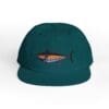 Dark green baseball cap with a colorful fish embroidery on the front.