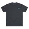 Black crew-neck t-shirt with a small front pocket logo.