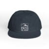 A black baseball cap with a white logo and text that reads 'PATO DE MAR'.