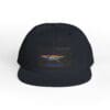Black baseball cap with a colorful embroidered design on the front.
