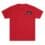 Plain red T-shirt with a small black label on the chest.
