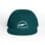A teal baseball cap with a white logo and text.