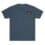 Blue T-shirt with a small rectangular patch on the left chest.