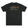 Black t-shirt with a brown graphic and 'BACKLASH LANDS' text.