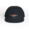 Black baseball cap with a colorful bird embroidered on the front.