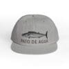 Gray baseball cap with a fish graphic and 'PATO DE AGUA' text.