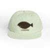 Light green cap with a brown fish logo and 'Leopard' text.