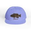 Light purple cap with a black fish illustration and 'CABALLA' text.
