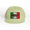 Light green cap with a Mexican flag patch and an eagle design.