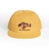 Yellow cap with a floral design and 