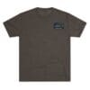 Dark gray T-shirt with a small chest pocket design.