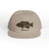 Beige cap with a black fish illustration and the word 'CABALLA'.