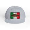 Gray snapback hat with Mexican flag and fish design.
