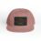 Pink cap with a black patch featuring a fish design.