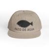 Beige cap with black duck graphic and 'PATO DE AGUA' text.