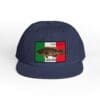 Navy blue cap with a Mexican flag patch featuring a fish design.
