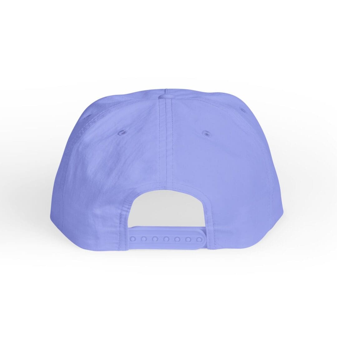 Back view of a light purple baseball cap with an adjustable strap.