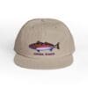 Beige cap with a colorful fish embroidery and 'Central Banks' text.