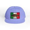 Light purple cap with a Mexican flag patch featuring a fish.