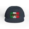 Black cap with Mexican flag and fish design.